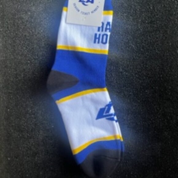 Size 13 Los Angeles Rams NFL Men's Flip Flop Slides Sandals Shoes w/ Socks - Picture 5 of 7